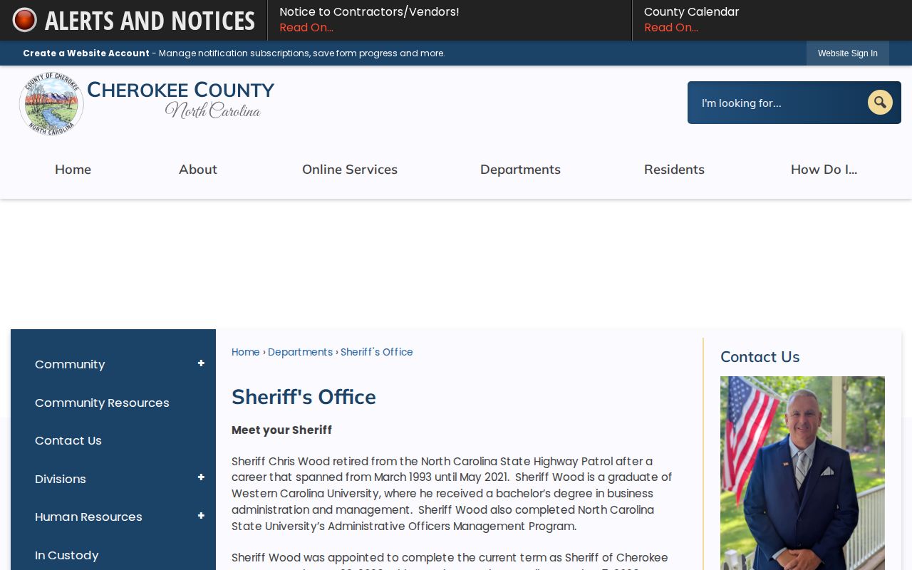 Official Cherokee County Sheriff's Office page